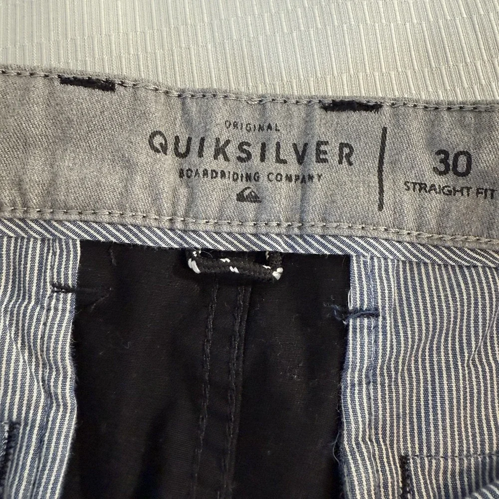 Quiksilver Pants Adult 34 Black Chino Straight Tapered Outdoor Casual Mens 30/32